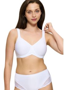 Minimizer-BH Triumph "Modern Soft+Cotton", Damen, Gr. 85, Cup E, wei&szlig;, Microtouch, Obermaterial: 45% Polyamid, 34% Baumwolle, 21% Elasthan, unifarben, BHs Minimizer-BH, verkleinert die Brust optisch um eine Cup-Gr&ouml;&szlig;e