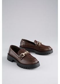 Loafer ANISTON SHOES, Damen, Gr. 40, dunkelbraun, Lederimitat, Schuhe Loafer, Slipper, Halbschuh mit Bequemweite G (=weit) - NEUE KOLLEKTION