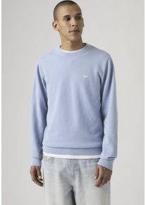 Levi's Rundhalspullover LEVI'S "LIGHTWEIGHT HM SWEATER", Herren, Gr. M, chambray blau pique, Strick, Obermaterial: 100% Baumwolle, regular fit normal, Rundhals, angesetztes B&uuml;ndchen, Pullover Rundhalspullover, Feingerippte Abschl&uuml;sse