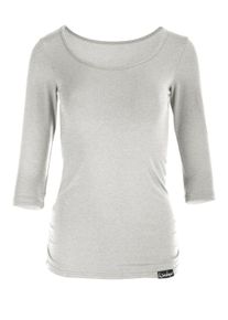 3/4-Arm-Shirt WINSHAPE "WS4", Damen, Gr. XL, grau (grau melange), 48% Baumwolle, 48% Polyester, 4% Elasthan, Rundhals, Shirts 3/4-Arm-Shirt