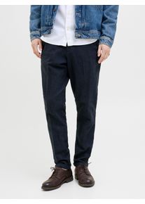 Jack & Jones Chinohose JACK & JONES "JPSTACE HENRY CHINO SN", Herren, Gr. 36, L&auml;nge 32, blau (navy blazer detail:herringbone), Web, Obermaterial: 72% Baumwolle, 17% Polyester, 9% Viskose, 2% Elasthan, meliert, regular fit, Hosen Chinohose