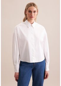 Hemdbluse Seidensticker "Schwarze Rose", Damen, Gr. M38, wei&szlig;, 100% Baumwolle, unifarben, oversize, ohne Ausschnitt, Blusen Hemdbluse, 1/1 Kragen Uni