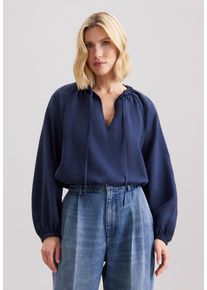 Klassische Bluse Seidensticker "Schwarze Rose", Damen, Gr. 3XL (46), schwarz, 100% Leinen, unifarben, regular fit, Rundhals, Blusen Klassische Bluse, Tunika Uni