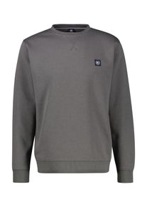 Sweater Lerros, Herren, Gr. XL, basalt grau, Sweatware, Obermaterial: 50% Baumwolle, 50% Polyester, unifarben, normal h&uuml;ftbedeckend, Rundhals, B&uuml;ndchen, Sweatshirts Sweater, mit Logo-Badge
