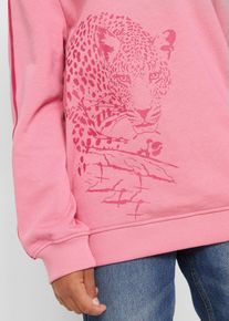 Kapuzensweatshirt bonprix, M&auml;dchen, Gr. 152/158, rosa (mattpink), Sweatware, Obermaterial: 100% Baumwolle, bedruckt, unifarben, regular fit h&uuml;ftbedeckend, Rundhals, Rippb&uuml;ndchen, Sweatshirts Kapuzensweatshirt, Regular Fit, mit Tier-Motiv, aus Baumwolle, mit Print