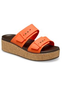 Keilpantolette Crocs "Brooklyn Cork Buckle", Damen, Gr. 39, orange, Croslite&trade;, Schuhe Keilpantolette, Keilsandale, Plateausandale mit LiteRide&trade; Schaumfu&szlig;bett
