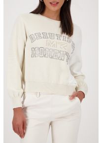 Strickpullover monari "Pullover Colorblock + Schmuck", Damen, Gr. 46, cashmere, Strick, Obermaterial: 100% Baumwolle, Colorblocking, unifarben, regular fit normal, Rundhals, eingesetzt Rippstrickb&uuml;ndchen, Pullover Strickpullover, Mit Rundhalsausschnitt