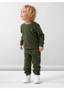 Sweatshirt name it "NMMVIMO LS SWEAT BRU NOOS", Jungen, Gr. 110, gr&uuml;n (rifle gr&uuml;n), angeraute Sweatware, Obermaterial: 60% Baumwolle, 40% Polyester, unifarben, regular fit h&uuml;ftlang, Rundhals, Rippb&uuml;ndchen, Sweatshirts Sweatshirt