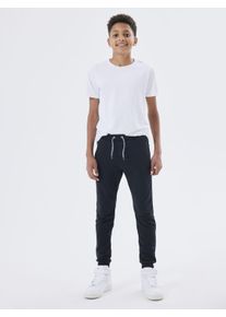 Trainingshose name it "NKMHONK BRU SWE PANT NOOS", Jungen, Gr. 110, N-Gr, schwarz, Web, Obermaterial: 95% Baumwolle, 5% Elasthan, unifarben, regular fit kn&ouml;chellang, Hosen Trainingshose