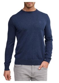 Rundhalspullover INDICODE "Wildman", Herren, Gr. L, blau (navy mix), Strick, Obermaterial: 80% Baumwolle, 20% Polyamid, unifarben, normal, Rundhals, Pullover Rundhalspullover