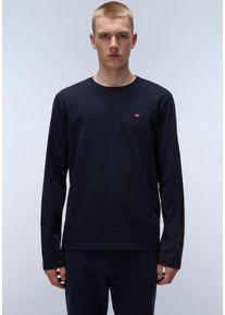 Langarmshirt Napapijri "SALIS", Herren, Gr. XL, blau (blu marine), Obermaterial: 100% Baumwolle, unifarben, Shirts Langarmshirt