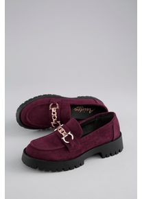 Loafer ANISTON SHOES, Damen, Gr. 36, bordeaux, Velourslederimitat, Schuhe Loafer, Slipper, Halbschuh mit Bequemweite G (=weit) - NEUE KOLLEKTION