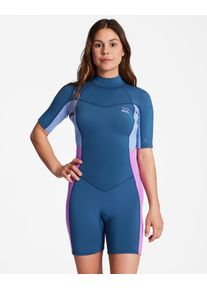 Neoprenanzug Billabong "2/2mm Synergy", Damen, Gr. XL/173-178 & 63-75kg, blau (deep sea), Obermaterial: 87% Microfaser, 13% Elasthan;, Sportanz&uuml;ge Neoprenanzug