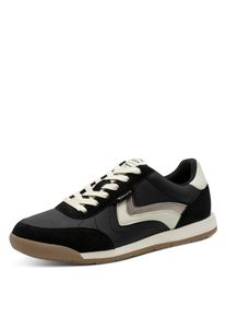 Sneaker Tamaris, Damen, Gr. 40, schwarz, Leder, Lederimitat, Textil, unifarben mit Farbeins&auml;tzen, Schuhe Sneaker, Freizeitschuh, Halbschuh, Schn&uuml;rschuh, weich gepolsterter Schaftrand