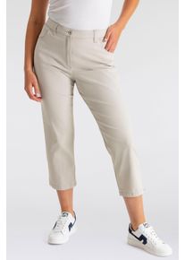 Caprihose KjBRAND "Betty 7/8", Damen, Gr. 46, N-Gr, beige, Web, Obermaterial: 60% Baumwolle, 37% Polyamid, 3% Elasthan, Basic schmal, Hosen Caprihose, Sommerhose