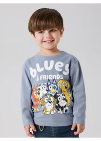 Langarmshirt name it "NMMALEX BLUEY LS NREG TOP NOOS SKY", Jungen, Gr. 104, tradewinds (blank), Jersey, Obermaterial: 95% Baumwolle, 5% Elasthan, bedruckt, Basic h&uuml;ftbedeckend, Rundhals, abgesteppte Kante, Shirts Langarmshirt