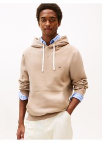 Hoodie Tommy Hilfiger "ESS SEASONAL FLEECE HOODY mit Kapuze und K&auml;ngurutasche", Herren, Gr. S, beige (coastal taupe), Sweatware, Obermaterial: 60% Baumwolle, 40% Polyester, bequem h&uuml;ftlang, elastischer Bund, Sweatshirts Hoodie, unifarben, casual, regular fit, Baumwollmix, Kapuze