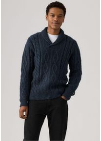 Levi's Strickpullover LEVI'S, Herren, Gr. XL, schwarz night navy heat, Strick, Obermaterial: 64% Polyacryl, 30% Polyamid, 6% Wolle, regular fit normal, ohne Ausschnitt, Rippb&uuml;ndchen, Pullover Strickpullover, mit Ajourstrickmuster