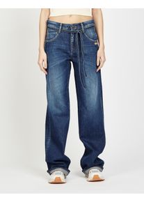 Loose-fit-Jeans Gang "94CLAIRE", Damen, Gr. 34, N-Gr, easy jeans, Denim/Jeans, Obermaterial: 100% Baumwolle, lang, Jeans Loose-fit-Jeans, mit Bindeg&uuml;rtel und Naht am Oberschenkel, Baggy Fit