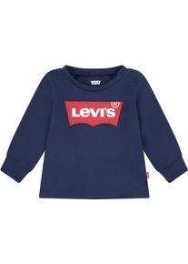 Langarmshirt LEVI'S KIDS "BATWING TEE", Jungen, Gr. 3/62, blau (marine), Single Jersey, Obermaterial: 100% Baumwolle, bedruckt, Basic schmal h&uuml;ftlang, Rundhals, Rippb&uuml;ndchen, Shirts Langarmshirt, UNISEX