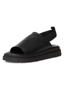 Sandalette Tamaris, Damen, Gr. 41, schwarz, Leder, Textil, Schuhe Sandalette, Plateau, Sommerschuh mit Gummizug an der Ferse f&uuml;r mehr Tragekomfort