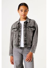 Jeansjacke Garcia, M&auml;dchen, Gr. 152/158, blau (medium used 5556), Denim/Jeans, Obermaterial: 99% Baumwolle, 1% Elasthan, gerade h&uuml;ftlang, Rundhals, Jacken Jeansjacke, mit Stretch und Knopfleiste