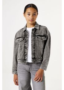 Jeansjacke Garcia, M&auml;dchen, Gr. 164/170, blau (medium used 5556), Denim/Jeans, Obermaterial: 99% Baumwolle, 1% Elasthan, gerade h&uuml;ftlang, Rundhals, Jacken Jeansjacke, mit Stretch und Knopfleiste