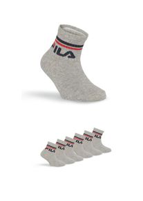 Kurzsocken Fila "JUNIOR UNISEX QUARTER PLAIN SOCKS", M&auml;dchen, Gr. 27-30, grau, Baumwollmischung, normal, Socken Kurzsocken, mit eingestricktem Logo im B&uuml;ndchen, Kindersocken