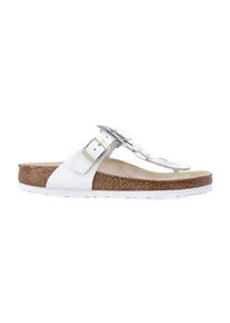 Birkenstock Sandalen - Gizeh White Leather Flower Sandals - Gr. 40 (EU) - in Beige - f&uuml;r Damen