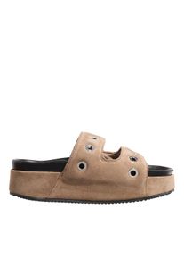 INUIKII Slipper & Pantoletten - Suede Studs - Gr. 42 (EU) - in Taupe - f&uuml;r Damen