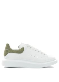 Alexander McQueen Low-Top Sneaker - Premium Leather Sneakers With Olive Green Suede De - Gr. 40 (EU) - in Wei&szlig; - f&uuml;r Damen