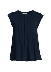 LANDS' END Kurz&auml;rmeliges Biesenshirt aus Baumwolle/Modal-Mix, Damen,  Blau, Baumwolle Modal, by Lands' End