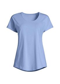 LANDS' END Shirt aus Baumwolle/Modal-Mix mit Ballett-Ausschnitt, Damen,  Blau, Baumwolle Modal, by Lands' End