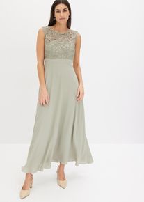 bonprix Maxikleid mit Spitze, gr&uuml;n, Gr.38, Elegantes Abendkleid mit Spitze im Oberteil und einem R&uuml;cken-Cut-Out