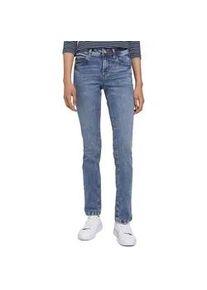 Straight-Jeans Tom Tailor "Alexa Straight", Damen, Gr. 32, L&auml;nge 32, blau (random bleached blau), Denim/Jeans, Obermaterial: 98% Baumwolle, 2% Elasthan, unifarben, gerade lang, Jeans Straight-Jeans, in 5-Pocket-Form