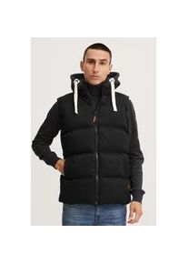 Steppweste Blend "BHJens", Herren, Gr. M, schwarz, 80% Polyester, 20% Baumwolle, unifarben, regular fit normal, Westen Steppweste, Weste mit abnehmbarer Kapuze