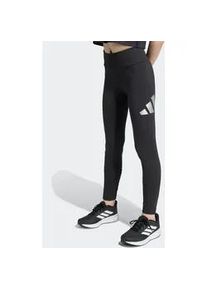 Leggings Adidas SPORTSWEAR "EVERYDAY GLAM BAUMWOLL- F&Uuml;R KINDER", M&auml;dchen, Gr. 164, N-Gr, schwarz (schwarz, silber metallic,), Obermaterial: 93% Baumwolle, 7% Elasthan, Hosen Leggings