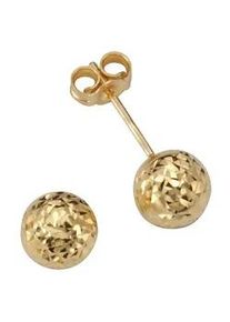 Paar Ohrstecker Firetti "Schmuck Geschenk Gold 375 Ohrschmuck rund diamantiert" Gr. 6, gold (goldfarben), Ohrringe, Damen, 6, Gelbgold 375