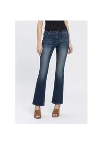 Bootcut-Jeans Arizona "Baby Bootcut", Damen, Gr. 80, K + L Gr, blau (dunkelblau us), Denim/Jeans, Obermaterial: 69% Baumwolle, 29% Polyester, 2% Elasthan, Basic, bootcut fit, Jeans, leicht ausgestelltes Bein, hohe Leibh&ouml;he