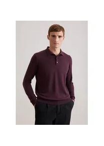 Polokragenpullover Seidensticker "Schwarze Rose", Herren, Gr. M, bordeaux, 100% Wolle, unifarben, regular fit, Pullover, 1/1 Kragen Uni