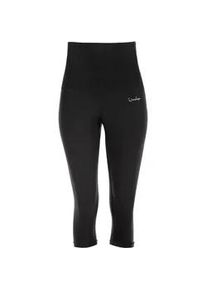 Leggings WINSHAPE "Functional Power Shape 3/4-Tights HWL202", Damen, Gr. M, Normalgr&ouml;&szlig;en, schwarz, 80% Polyester, 20% Elasthan, Hosen Leggings, High Waist mit Bauch-Weg-Effekt