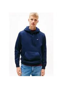 Tommy Hilfiger Hoodie TOMMY JEANS "TJM REGULAR FLAG", Herren, Gr. XL, blau (schwarz night navy), Sweatware, Obermaterial: 80% Baumwolle, 20% Polyester, unifarben, regular fit, breiter Bund, Sweatshirts Hoodie, mit bestickten Markenlogo auf Brusth&ouml;he