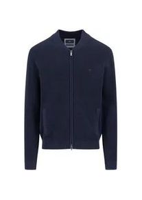 Strickjacke Fynch-Hatton, Damen, Gr. XL, navy, Strick, Obermaterial: 100% Baumwolle, unifarben, normal h&uuml;ftbedeckend, V-Ausschnitt, Flachstrickb&uuml;ndchen, Strickjacken Strickjacke, normale Passform, mit Stehkragen, f&uuml;r l&auml;ssigen College-Look