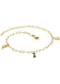 Fu&szlig;kette JULIE JULSEN "Edelstahl vergoldet", gelb, Fu&szlig;ketten, Damen, 22+5cm, Edelstahl, gl&auml;nzend