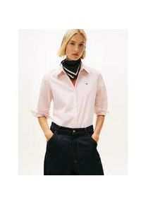 Shirtbluse Tommy Hilfiger "ESS POPLIN REGULAR SHIRT", Damen, Gr. 46, classic ithaca stp pink, Web, Obermaterial: 97% Baumwolle, 3% Elasthan, unifarben, regular fit Po-bedeckend, Blusen
