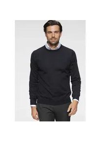 Rundhalspullover OLYMP "OLYMP Strick Casual", Herren, Gr. 3XL, blau (marine), Obermaterial: 100% Schurwolle, normal, Rundhals, Pullover Rundhalspullover, moderner Strickpullover