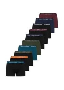 Jack & Jones Trunk JACK & JONES "JACSOLID MIX TRUNKS 10 PACK", Herren, Gr. XS, 10 Stk., navy blazer pack:vineyard wine, kombu gr&uuml;n, legion blau, schwarz, schwarz, schwarz, schwarz, schwarz, Jersey, Obermaterial: 95% Baumwolle, 5% Elasthan, unifarben mit Farbeinsatz, Unterhosen