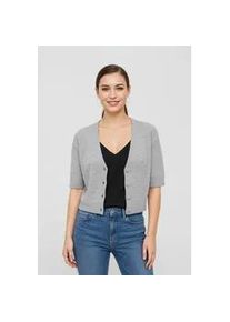 Strickjacke Only "ONLRENE LIFE SS BLING CARDIGAN CC KNT", Damen, Gr. M, grau (medium grau melange detail:bling), Strick, Obermaterial: 65% Polyester, 13% Nylon, 13% Polyacryl, 6% Wolle, 3% Elasthan, meliert, regular fit, V-Ausschnitt, Strickjacken Strickjacke