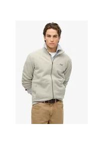 Sweatshirt Superdry "ESSENTIAL LOGO TRACK TOP", Herren, Gr. L, varsity grau grindle, angeraute Sweatware, Obermaterial: 60% Baumwolle, 40% Polyester, meliert, loose fit normal, ohne Ausschnitt, Rippb&uuml;ndchen, Sweatshirts Sweatshirt