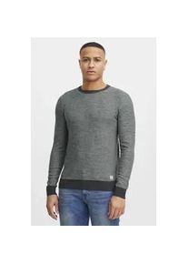 Rundhalspullover Blend "BHNathan", Herren, Gr. XXL, ebony grau, Feinstrick, 100% Baumwolle, regular fit, Rundhals, eingesetzt, Pullover Rundhalspullover, Strickpullover mit farblich abgesetzten Abschl&uuml;ssen